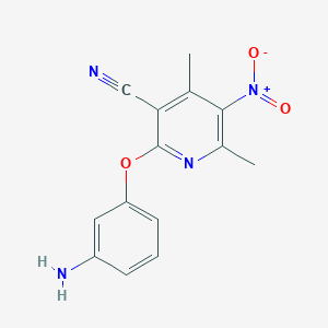 2-(3-Aminophenoxy)-4,6-dimethyl-5-nitropyridine-3-carbonitrile