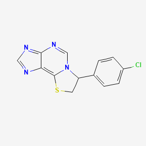 molecular formula C13H9ClN4S B11508302 7-(4-Chloro-phenyl)-7,8-dihydro-thiazolo[2,3-i]purine 