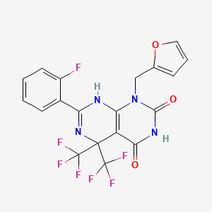 7-(2-fluorophenyl)-1-(furan-2-ylmethyl)-5,5-bis(trifluoromethyl)-5,8-dihydropyrimido[4,5-d]pyrimidine-2,4(1H,3H)-dione