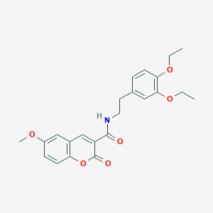 molecular formula C23H25NO6 B11508311 N-[2-(3,4-diethoxyphenyl)ethyl]-6-methoxy-2-oxo-2H-chromene-3-carboxamide 