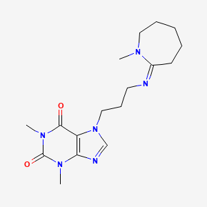 molecular formula C17H26N6O2 B11508319 1,3-dimethyl-7-(3-{[(2E)-1-methylazepan-2-ylidene]amino}propyl)-3,7-dihydro-1H-purine-2,6-dione 