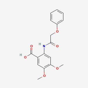 molecular formula C17H17NO6 B11508324 4,5-Dimethoxy-2-[(phenoxyacetyl)amino]benzoic acid 