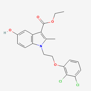 molecular formula C20H19Cl2NO4 B11508341 ethyl 1-[2-(2,3-dichlorophenoxy)ethyl]-5-hydroxy-2-methyl-1H-indole-3-carboxylate 