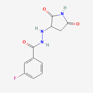 molecular formula C11H10FN3O3 B11508347 N'-(2,5-dioxopyrrolidin-3-yl)-3-fluorobenzohydrazide CAS No. 484049-92-5