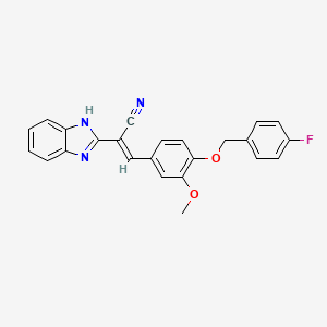 (2E)-2-(1H-benzimidazol-2-yl)-3-{4-[(4-fluorobenzyl)oxy]-3-methoxyphenyl}prop-2-enenitrile