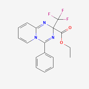 molecular formula C17H14F3N3O2 B11508366 Ethyl 4-phenyl-2-(trifluoromethyl)-2H-pyrido[1,2-a][1,3,5]triazine-2-carboxylate 