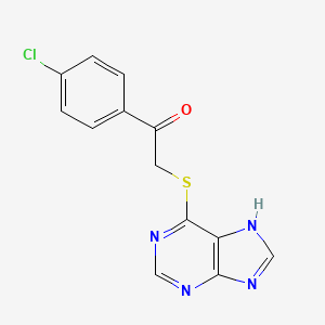 molecular formula C13H9ClN4OS B11508378 1-(4-chlorophenyl)-2-(7H-purin-6-ylsulfanyl)ethanone 