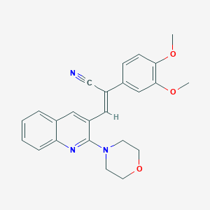 (2Z)-2-(3,4-dimethoxyphenyl)-3-[2-(morpholin-4-yl)quinolin-3-yl]prop-2-enenitrile