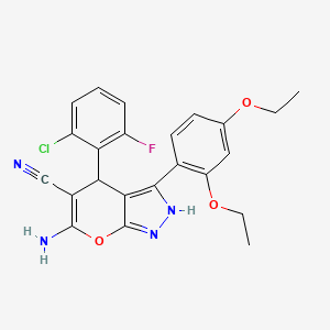 6-Amino-4-(2-chloro-6-fluorophenyl)-3-(2,4-diethoxyphenyl)-1,4-dihydropyrano[2,3-c]pyrazole-5-carbonitrile