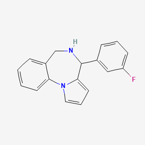 molecular formula C18H15FN2 B11508408 4-(3-fluorophenyl)-5,6-dihydro-4H-pyrrolo[1,2-a][1,4]benzodiazepine 