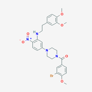 (3-Bromo-4-methoxyphenyl)[4-(3-{[2-(3,4-dimethoxyphenyl)ethyl]amino}-4-nitrophenyl)piperazin-1-yl]methanone