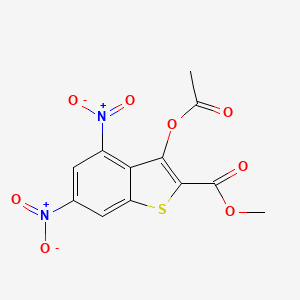 molecular formula C12H8N2O8S B11508440 Methyl 3-(acetyloxy)-4,6-dinitro-1-benzothiophene-2-carboxylate 