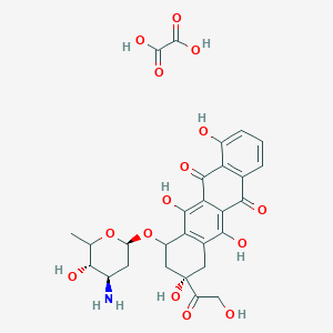 (9S)-7-[(2R,4R,5S)-4-amino-5-hydroxy-6-methyloxan-2-yl]oxy-4,6,9,11-tetrahydroxy-9-(2-hydroxyacetyl)-8,10-dihydro-7H-tetracene-5,12-dione;oxalic acid