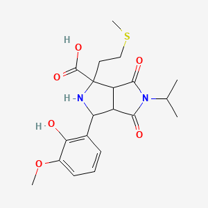 molecular formula C20H26N2O6S B11508473 3-(2-Hydroxy-3-methoxyphenyl)-1-[2-(methylsulfanyl)ethyl]-4,6-dioxo-5-(propan-2-yl)octahydropyrrolo[3,4-c]pyrrole-1-carboxylic acid 