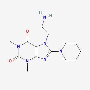 molecular formula C14H22N6O2 B11508475 7-(2-aminoethyl)-1,3-dimethyl-8-(piperidin-1-yl)-3,7-dihydro-1H-purine-2,6-dione 