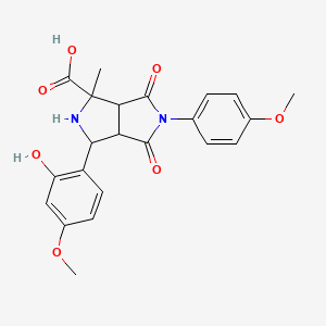 3-(2-Hydroxy-4-methoxyphenyl)-5-(4-methoxyphenyl)-1-methyl-4,6-dioxooctahydropyrrolo[3,4-c]pyrrole-1-carboxylic acid