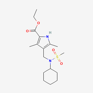 molecular formula C17H28N2O4S B11508521 1H-Pyrrole-2-carboxylic acid ethyl ester, 4-[(cyclohexylmethanesulfonylamino)methyl]-3,5-dimethyl- 