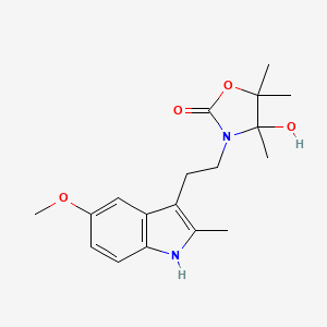 molecular formula C18H24N2O4 B11508524 4-hydroxy-3-[2-(5-methoxy-2-methyl-1H-indol-3-yl)ethyl]-4,5,5-trimethyl-1,3-oxazolidin-2-one 