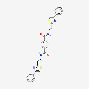 molecular formula C30H26N4O2S2 B11508541 N,N'-bis[2-(4-phenyl-1,3-thiazol-2-yl)ethyl]benzene-1,4-dicarboxamide 