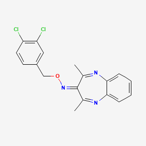 molecular formula C18H15Cl2N3O B11508555 N-[(3,4-dichlorobenzyl)oxy]-2,4-dimethyl-3H-1,5-benzodiazepin-3-imine 