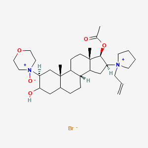 [(2S,8R,10S,13S,16S,17R)-3-hydroxy-10,13-dimethyl-2-(4-oxidomorpholin-4-ium-4-yl)-16-(1-prop-2-enylpyrrolidin-1-ium-1-yl)-2,3,4,5,6,7,8,9,11,12,14,15,16,17-tetradecahydro-1H-cyclopenta[a]phenanthren-17-yl] acetate;bromide