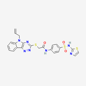 2-{[5-(prop-2-en-1-yl)-5H-[1,2,4]triazino[5,6-b]indol-3-yl]sulfanyl}-N-[4-(1,3-thiazol-2-ylsulfamoyl)phenyl]acetamide