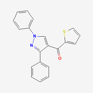 molecular formula C20H14N2OS B11508589 (1,3-diphenyl-1H-pyrazol-4-yl)(thiophen-2-yl)methanone 