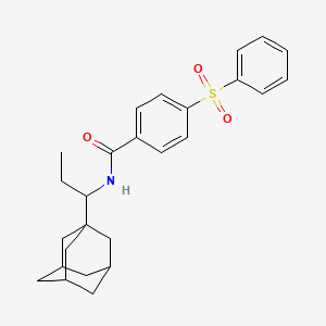 N-[1-(Adamantan-1-YL)propyl]-4-(benzenesulfonyl)benzamide