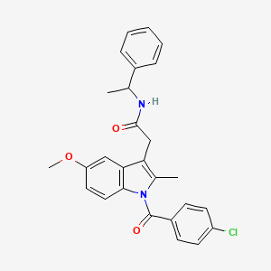 2-{1-[(4-chlorophenyl)carbonyl]-5-methoxy-2-methyl-1H-indol-3-yl}-N-(1-phenylethyl)acetamide