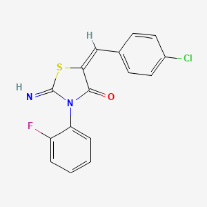 (5E)-5-[(4-chlorophenyl)methylidene]-3-(2-fluorophenyl)-2-imino-1,3-thiazolidin-4-one