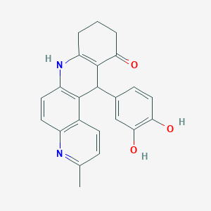 molecular formula C23H20N2O3 B11508692 12-(3,4-dihydroxyphenyl)-3-methyl-8,9,10,12-tetrahydro-7H-benzo[b][4,7]phenanthrolin-11-one 