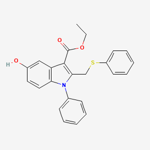 molecular formula C24H21NO3S B11508696 ethyl 5-hydroxy-1-phenyl-2-[(phenylsulfanyl)methyl]-1H-indole-3-carboxylate 