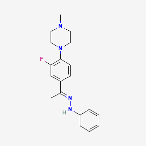 1-{2-fluoro-4-[(1E)-1-(2-phenylhydrazinylidene)ethyl]phenyl}-4-methylpiperazine