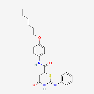 (2Z)-N-[4-(hexyloxy)phenyl]-4-oxo-2-(phenylimino)-1,3-thiazinane-6-carboxamide