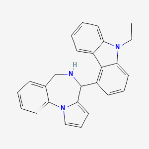 molecular formula C26H23N3 B11508730 4-(9-ethyl-9H-carbazol-4-yl)-5,6-dihydro-4H-pyrrolo[1,2-a][1,4]benzodiazepine 