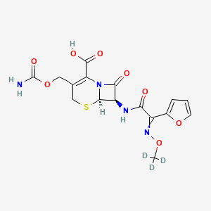 molecular formula C₁₆H₁₃D₃N₄O₈S B1150874 (6R,7R)-3-(carbamoyloxymethyl)-7-[[2-(furan-2-yl)-2-(trideuteriomethoxyimino)acetyl]amino]-8-oxo-5-thia-1-azabicyclo[4.2.0]oct-2-ene-2-carboxylic acid 