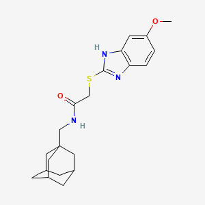 molecular formula C21H27N3O2S B11508749 N-[(Adamantan-1-YL)methyl]-2-[(5-methoxy-1H-1,3-benzodiazol-2-YL)sulfanyl]acetamide 