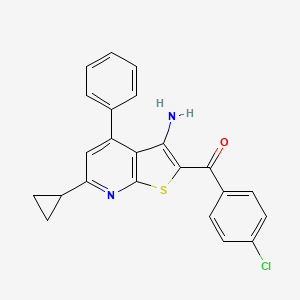 molecular formula C23H17ClN2OS B11508789 (3-Amino-6-cyclopropyl-4-phenylthieno[2,3-b]pyridin-2-yl)(4-chlorophenyl)methanone 