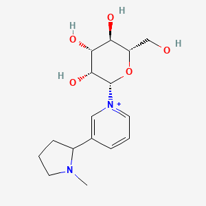 molecular formula C₁₆H₂₆Br₂N₂O₅ B1150879 (2S,3R,4R,5R,6S)-2-(hydroxymethyl)-6-[3-(1-methylpyrrolidin-2-yl)pyridin-1-ium-1-yl]oxane-3,4,5-triol 