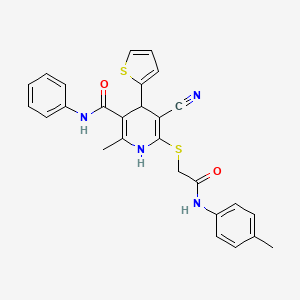 5-cyano-2-methyl-6-({2-[(4-methylphenyl)amino]-2-oxoethyl}sulfanyl)-N-phenyl-4-(thiophen-2-yl)-1,4-dihydropyridine-3-carboxamide