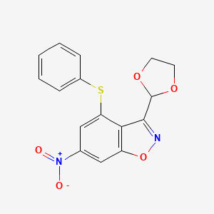 3-[1,3]Dioxolan-2-yl-6-nitro-4-phenylsulfanyl-benzo[d]isoxazole