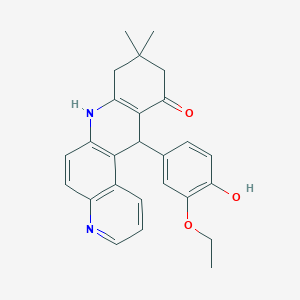 12-(3-ethoxy-4-hydroxyphenyl)-9,9-dimethyl-8,9,10,12-tetrahydrobenzo[b][4,7]phenanthrolin-11(7H)-one