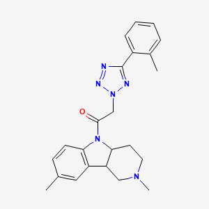 1-(2,8-dimethyl-1,2,3,4,4a,9b-hexahydro-5H-pyrido[4,3-b]indol-5-yl)-2-[5-(2-methylphenyl)-2H-tetrazol-2-yl]ethanone