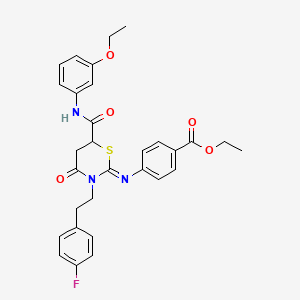 ethyl 4-({(2Z)-6-[(3-ethoxyphenyl)carbamoyl]-3-[2-(4-fluorophenyl)ethyl]-4-oxo-1,3-thiazinan-2-ylidene}amino)benzoate