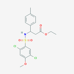 Ethyl 3-{[(2,5-dichloro-4-methoxyphenyl)sulfonyl]amino}-3-(4-methylphenyl)propanoate