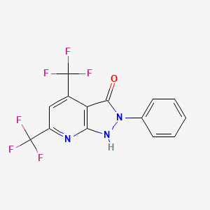 molecular formula C14H7F6N3O B11508851 2-phenyl-4,6-bis(trifluoromethyl)-2H-pyrazolo[3,4-b]pyridin-3-ol 