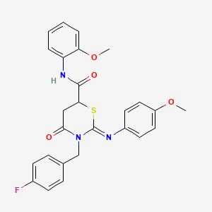 (2Z)-3-(4-fluorobenzyl)-N-(2-methoxyphenyl)-2-[(4-methoxyphenyl)imino]-4-oxo-1,3-thiazinane-6-carboxamide