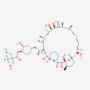 molecular formula C₅₆H₈₄D₃NO₁₆ B1150889 [(1R,2R,4S)-4-[(2R)-2-[(1R,9S,12S,15R,18R,19R,21R,23S,30S,32S,35R)-1,18-dihydroxy-19,30-dimethoxy-15,17,21,23,29,35-hexamethyl-2,3,10,14,20-pentaoxo-11,36-dioxa-4-azatricyclo[30.3.1.04,9]hexatriaconta-16,24,26,28-tetraen-12-yl]propyl]-2-methoxycyclohexyl] 3,3,3-trideuterio-2,2-bis(hydroxymethyl)propanoate 
