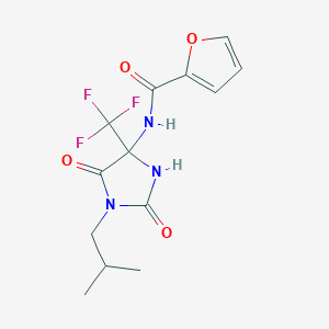 molecular formula C13H14F3N3O4 B11508892 N-[1-(2-methylpropyl)-2,5-dioxo-4-(trifluoromethyl)imidazolidin-4-yl]furan-2-carboxamide 