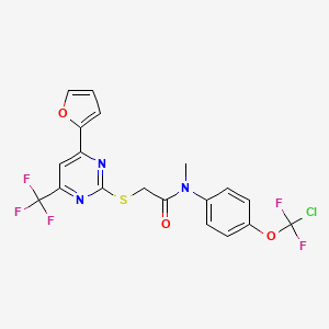 N-{4-[chloro(difluoro)methoxy]phenyl}-2-{[4-(furan-2-yl)-6-(trifluoromethyl)pyrimidin-2-yl]sulfanyl}-N-methylacetamide